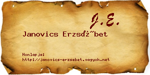 Janovics Erzsébet névjegykártya