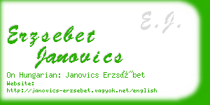 erzsebet janovics business card